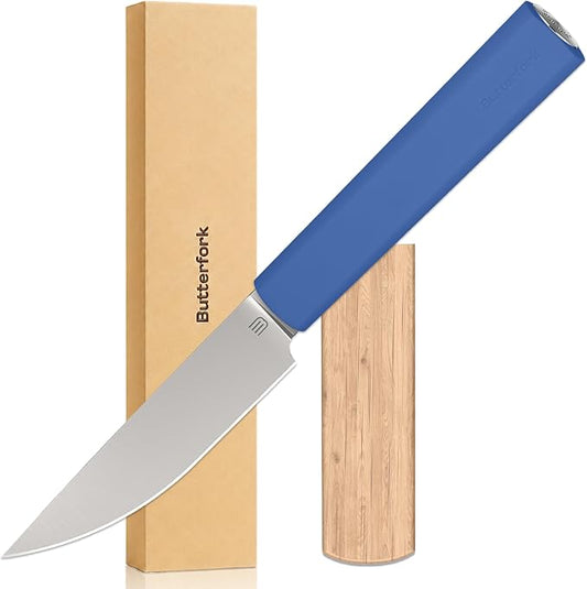 3.5 Inch Paring Knife, AR-RPM9 Steel Fruit Vegetable Knife with Ergonomic ABS Handle Oak Sheath, Ultra Sharp Kitchen Knife for Peeling Coring Cutting, Gift for Home Chefs