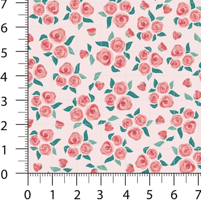 Floral Patchwork Fabric Panel 100x155 cm – 100% Cotton Satin, 6 Coordinated Rose & Botanical Prints on One Continuous Sheet (Assorted Floral & Botanical Prints, 6pcs 50x50cm)