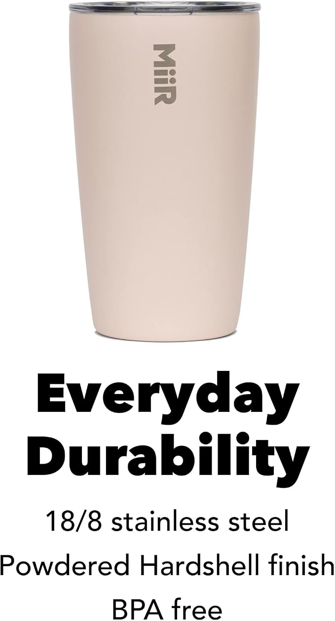 MiiR Tumbler, 12oz | Insulated Stainless Steel with Press Fit Slide Lid – Splash Proof Design, Holds Hot & Cold Beverages, Cup Holder Compatible