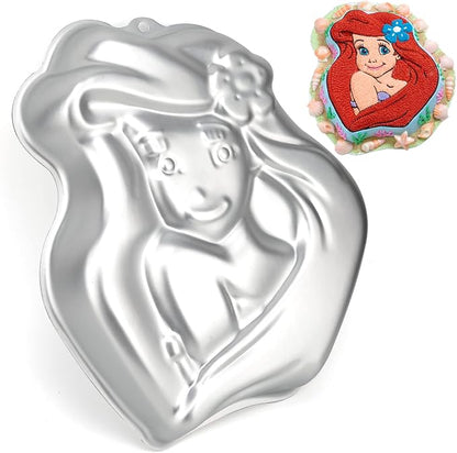 Princess Girl Shaped Birthday Cake Pan, Aluminum 3D Baking Mould Tin