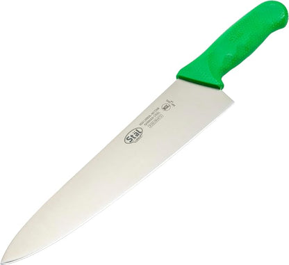 Winco 10" Commercial-Grade Chef's Knife with German Steel Blade, Green