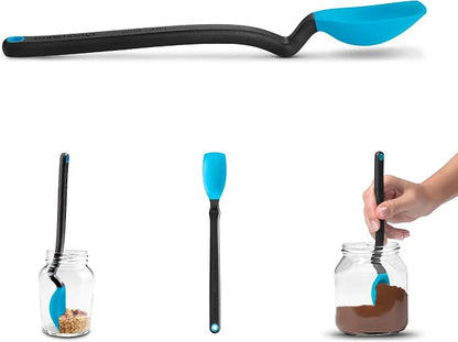 Dreamfarm Mini Supoon Non-Stick Sit-Up Silicone Scraping Cooking Spoon, Jar Scraper Measures 5ml Tsp - 8" Dreamfarm Blue