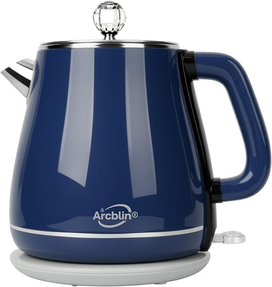 Vintage Electric Kettle 1.8L, All Stainless Steel Hot Water Electric Kettle for Boiling Water, 1350W Fast Boil BPA Free Tea Kettle, Electric Tea Kettles Automatic Shut Off, Boil-Dry Protection