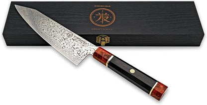 8” Kiritsuke Chef Knife – 110-Layer Damascus Steel, Dual Core, Octagonal Wood Handle, Razor Sharp – from British Fusion Atelier KOKORO – A Signature Gift for Ambitious Cooks