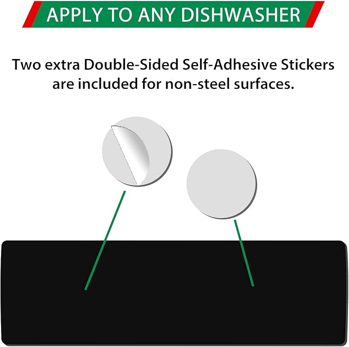KitchenTour Clean Dirty Dishwasher Magnet - Upgrade Super Strong Magnet Version - Easy to Read Non-Scratch Magnetic Indicator Sign with Clear, Bold & Colored Text - Black