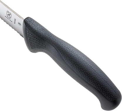 Mercer Culinary M23880 Millennia Black Handle, 10-Inch Curved Wavy Edge, Bread Knife