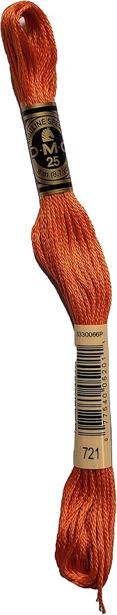 DMC 6-Strand Embroidery Cotton Bundle - Orange Spice Color Family -3 Skeins of Thread - 8.7yd Skeins