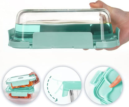 10 Pack Glass Meal Prep Containers, Airtight Food Storage Containers with Lids, Glass Containers for Lunch Built in Air Vents, Dishwasher Safe, Mint Green