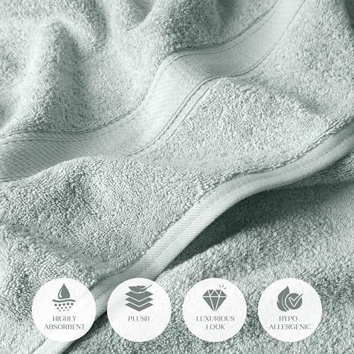 SUPERIOR Egyptian Cotton Ultra Plush & Absorbent, 12 Piece Set, Sea Foam