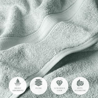 SUPERIOR Egyptian Cotton Ultra Plush & Absorbent, 12 Piece Set, Sea Foam