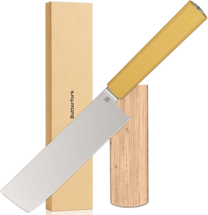 6 Inch Nakiri Knife, AR-RPM9 Steel & Replaceable Handle, Multipurpose Meat Cleaver Vegetable Chef Knife with Oak Sheath, Gift for Home Chefs