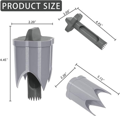 Pepper Corer, 2 in 1 Red Bell Pepper Seed Corer Remover Tool, Fruit & Vegetable Corers Quick Cave Tools for Jalapeno Cutter Deseeder, Gray 1 PCS
