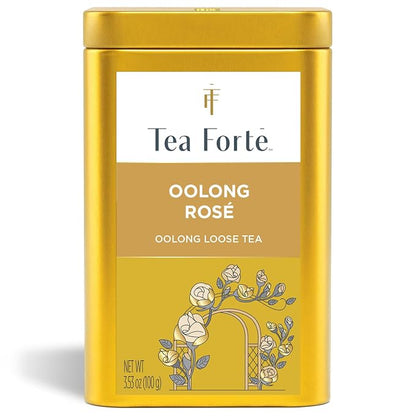 Tea Forte Oolong Rose Premium Loose Leaf Caffeinated Tea Blend Canister, Makes 35-50 Cups