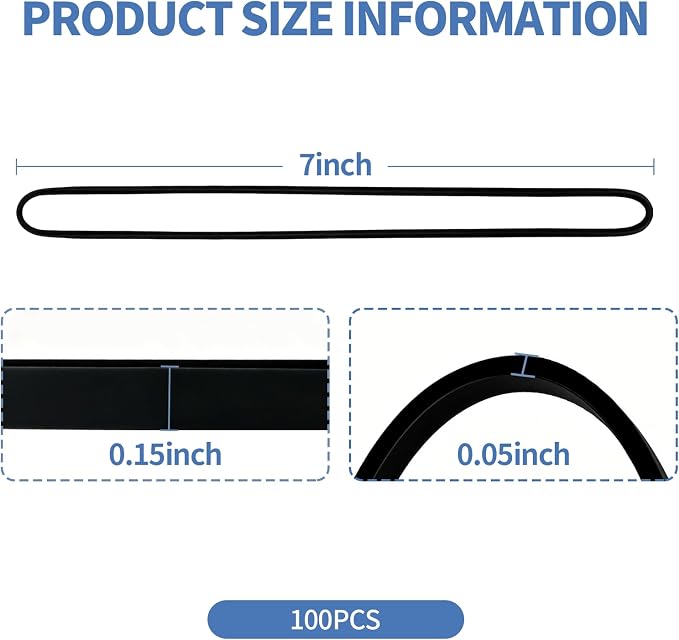 100Pack Trash Can Rubber Bands,5 Colors Large Rubber Bands,Heavy Duty,Reusable Elastic Bands for 13-30 Gallon Bins for Office Supplies File Folders Box Books,Bundle Rugs, BBQ Covers