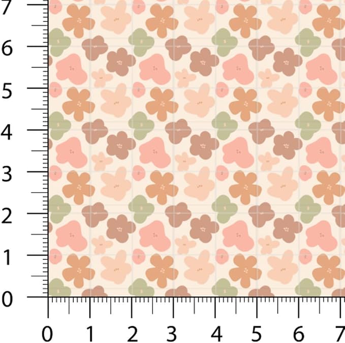 Pastel Patchwork Fabric Panel 100x155 cm – 100% Cotton Satin, 6 Coordinated Floral, Stripe & Dot Prints on One Continuous Sheet for Quilting, Sewing & DIY Crafts (Vintage Soft Mix, 6pcs 50x50cm)