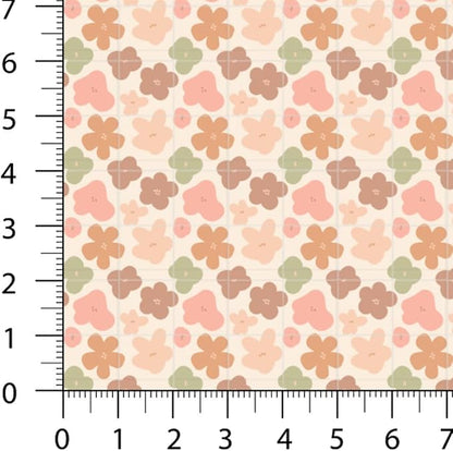 Pastel Patchwork Fabric Panel 100x155 cm – 100% Cotton Satin, 6 Coordinated Floral, Stripe & Dot Prints on One Continuous Sheet for Quilting, Sewing & DIY Crafts (Vintage Soft Mix, 6pcs 50x50cm)