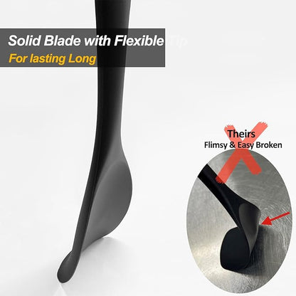 Upgrade Silicone Spatula Spoon Set,VOVOLY Heat Resistant Rubber Spoonula, Seamless Non-Stick Flexible Scrapers for Baking Mixing Tool,3 Pack, Black