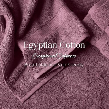 SUPERIOR Egyptian Cotton Ultra Plush & Absorbent, 3 Piece Set, Plum