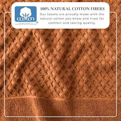 Great Bay Home Hand Towels - 100% Cotton 6 Pack 26x16 Hand Towel Set - Absorbent, Durable, Quick-Dry Towels for Bathroom (Copper)