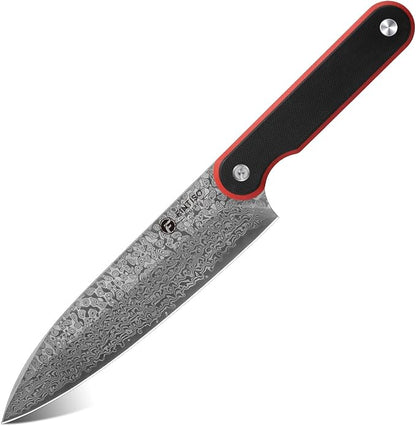 FINTISO Chef Knife 8 Inch, Professional 67-Layer Damascus Stainless Steel Kitchen Knife with 10Cr15CoMoV Steel Core, Ultra Sharp Cooking Knife with Ergonomic Full Tang G10 Handle