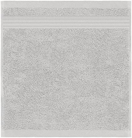 American Veteran Towel, 100% Cotton Turkish Washcloths for Bathroom Essentials 4 Pack, Soft Absorbent Wash Cloths Quick Drying Small Towels Washrags, Silver Grey