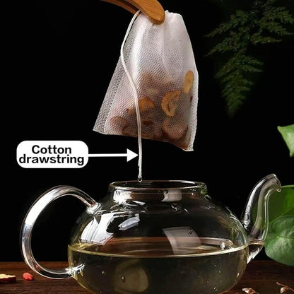 400 Pcs Tea Filter Bags Disposable Empty Tea Bags Drawstring Seal Tea Infusers Bag for Loose Leaf Teal