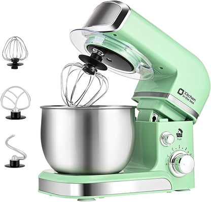 Kitchen in the box Stand Mixer,3.2Qt Small Electric Food Mixer,6 Speeds Portable Lightweight Kitchen Mixer for Daily Use with Egg Whisk,Dough Hook,Flat Beater