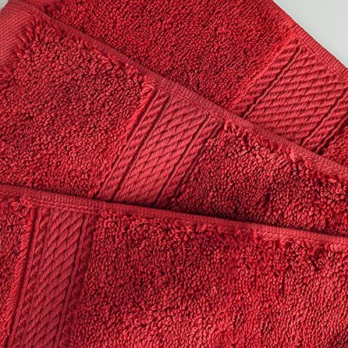 SUPERIOR Egyptian Cotton Ultra Plush & Absorbent, 8 Piece Set, Red