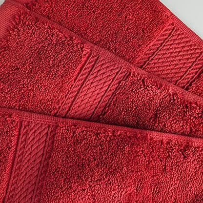 SUPERIOR Egyptian Cotton Ultra Plush & Absorbent, 8 Piece Set, Red