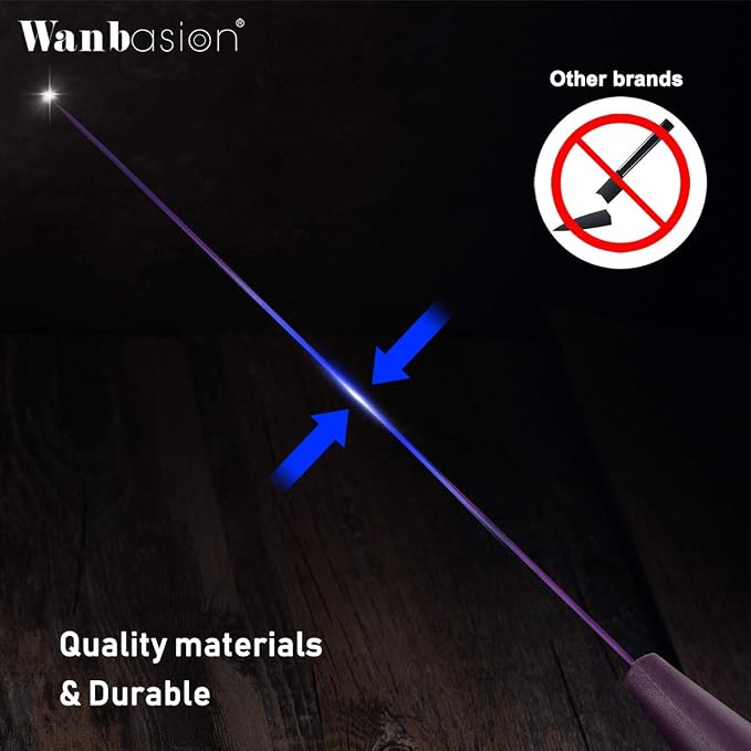 Wanbasion Purple Professional Kitchen Knife Chef Set, Stainless Steel, Dishwasher Safe with Covers
