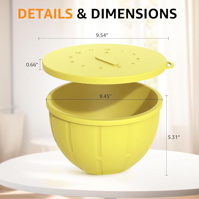 GVODE Silicone Liners for KitchenAid Mixer, Silicone Bowl Liners for Kitchen Aid 4.5-5 Qt Tilt-Head Stand Mixer, Thickened Odorless Non-Stick Kitchenaid Silicone Bowl Liner, 3 Pack with Lids