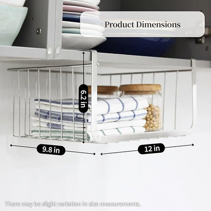 INEX Upper Cabinets Hanging Shelf Kitchen Sink Storage Caddy (Silver, 6.2" H x 12" W x 9.8" D)
