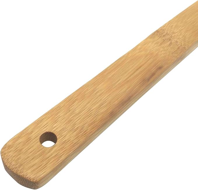 11.8-Inch Natural Wood Turners Bamboo Utensil Kitchen Wooden Cooking Tools Spoon Spatula Cooking, Stir Fry and Mixing, essential Tools (Straight line)