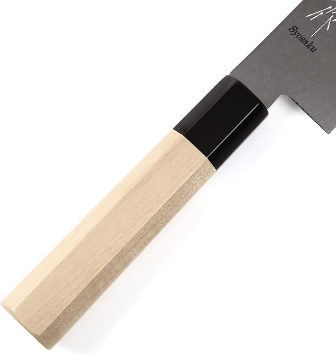 Japanese Vegetable Knife Damascus ZA18 69 Layer Octagonal Magnolia Wood Handle, Nakiri 6.3-inch (160mm)