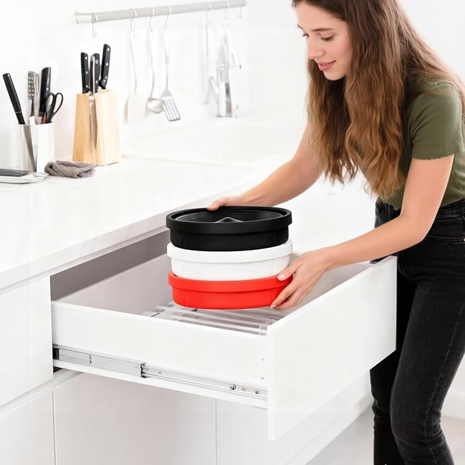 KITOART Foldable Silicone Bowl Liners for KitchenAid 5 QT Tilt-Head Stand Mixers - Food Grade silicone bowl Liner Replacement Mixer Bowls （3 PCS）