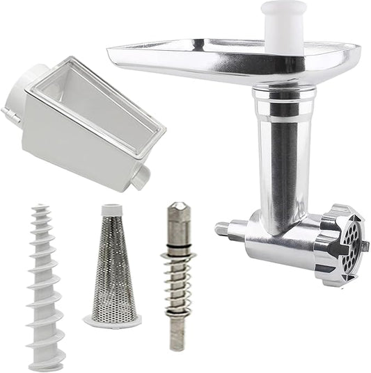 Replacement Food Meat Grinder Attachment with Sausage Stuffer Kit and Food Tray,Fruit and Vegetable Strainer,Compatible with all KitchenAid Artisan Series Tilt Head and Bowl-Lift Stand Mixer