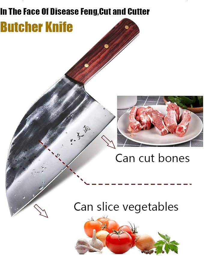 Ultra-Sharp Composite High Carbon Steel Handmade Forged Chef Knife and Vegetable Knife No-Slip Labor-saving Wooden Handle Chinese Knife