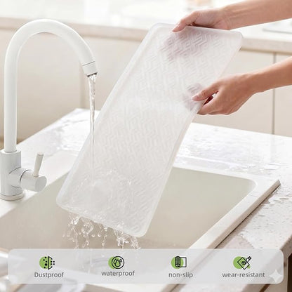 Silicone Coffee Mat 19" x 12", Waterproof Coffee Bar Mat, Spill-Proof Coffee Maker Mat for Kitchen Counter, Non-Slip Coffee Machine Mat, Durable Counter Protector