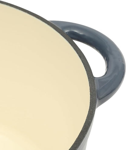 Gibson Home Addlestone 5 Qt Enameled Cast Iron Dutch Oven Pot with Lid – Round, Oven Safe to 500°F, Ideal for Bread Baking & Stews - Gradient Navy Blue