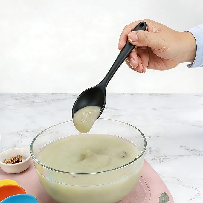 4 Pcs Mini Silicone Spoons 8 Inch Small Spoons,Heat Resistant Spoons the Food Spoon Mini Size Choose Carefully Before Purchasing
