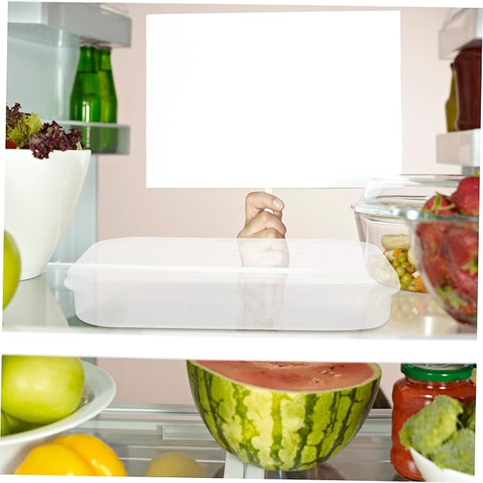 2pcs Stackable Clear Refrigerator Containers with Lids for Seafood Storage Airtight Ideal for Pantry Organization and Fridge