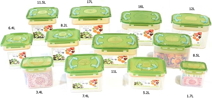 e-jen Premium Kimchi, Sauerkraut Container Probiotic Fermentation with Inner Vacuum Lid (Earthenware Green, 2.9 gal/ 11L)