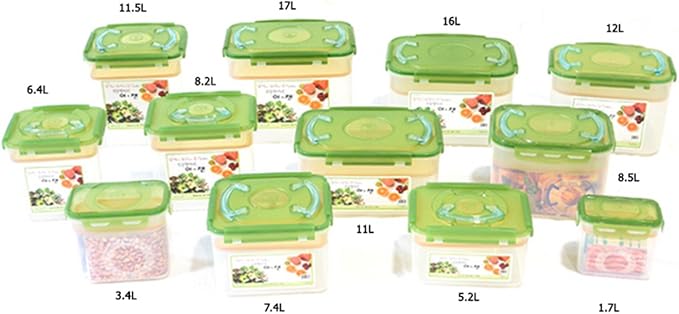 e-jen Premium Kimchi, Sauerkraut Container Probiotic Fermentation with Inner Vacuum Lid (Earthenware Green, 1.9 gal/ 7.4L)