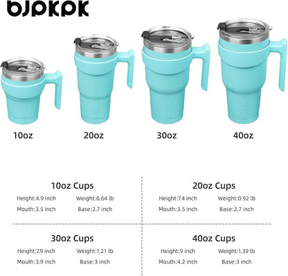 BJPKPK Tumbler With Handle 30 oz Stainless Steel Tumbler With Lid And Straw Insulated Coffee Cups,Turquoise