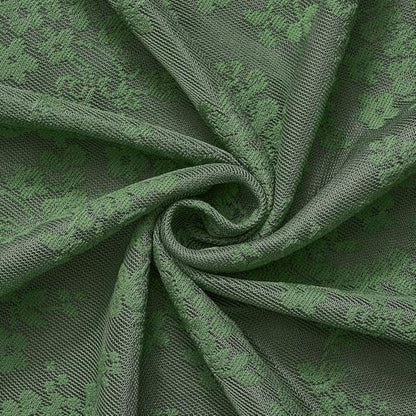 Green Lace Shower Curtain 72x84, 84 Inches Long with Attached Valance