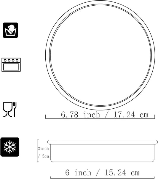 6 x 2 Inch Round Cake Pans Set of 2, Aluminum Round Cake Tin, Baking Cake Pan for Wedding, Party, Family Occasions, Chocolate, Bread. (Round, 6×2 Round Cake Pan, Set of 3)