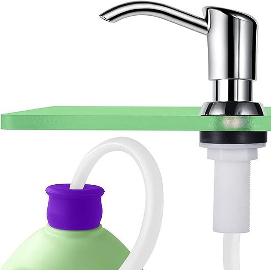 GAGALIFE Built in Counter Soap Dispenser for Kitchen Sink and Soap Dispenser Extension Tube, Anti-Leakage Upgrade with 40" Soap Tube No More Top Refill (Chrome)