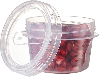 PLASTICPRO 6 Pack Twist Cap Food Storage Containers with Clear Screw on Lid- 4 oz Reusable Meal Prep Containers - Small Freezer Containers Microwave Safe Clear Plastic Food Storage
