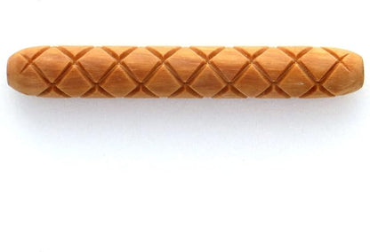MKM Pottery Tools Wood Hand Rollers for Clay (HR-15 Crosshatch)