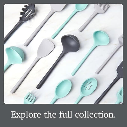 Tovolo Flex Core Small Silicone Ladle Oyster Gray Heat Safe Silicone Soup Ladle BPA Free, Dishwasher Safe Small Kitchen Ladle with Precision Pour Lip for Serving Sauces Soups Gravies